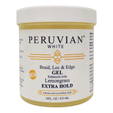 Peruvian White Braid, Loc & Edge Gel with Lemongrass - Extra Hold 16 OZ
