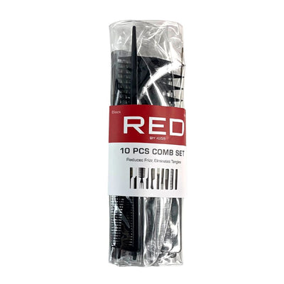 Red by Kiss Professional 10-Piece Comb Set Black #HM60