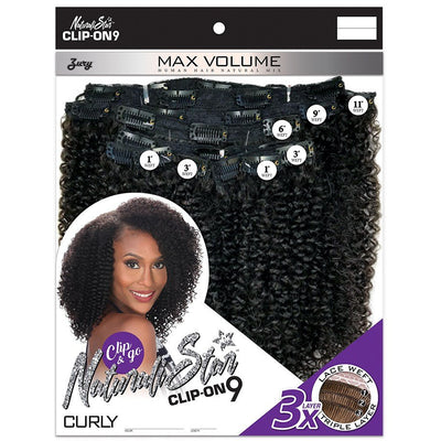 Zury Sis Naturali Star Human Hair Mix Clip-On 9 Weave – Curly 10"