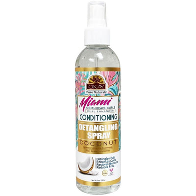 Okay Miami South Beach Curls Coconut Curl Enhancer Conditioning Detangling Spray 8 OZ