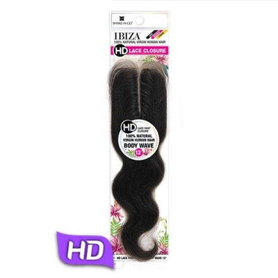 Shake-N-Go Ibiza 100% Virgin Human Hair 2.25" x 4.5" HD Lace Part Closure - Body Wave 12"