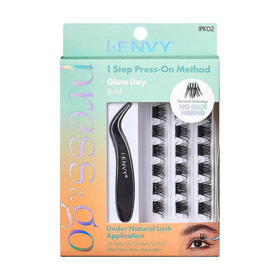 Kiss i-ENVY Press & Go Press-On Cluster Lashes All-In-1 Kit - Glam Day (Bold) - IPK02