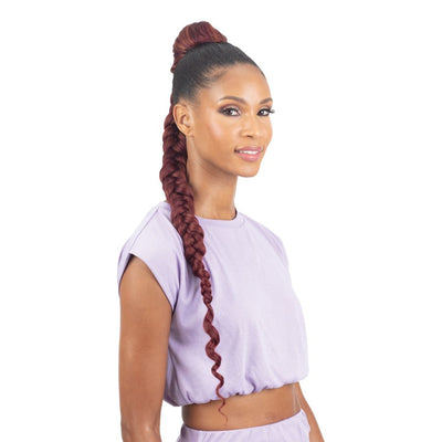 FreeTress Equal Goddess Box Braided Drawstring Ponytail – Jumbo Braid Goddess Ponytail 30"