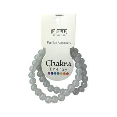 Magic Fashion Accessory Purple Collection Chakra Energy Bracelet - Light Gray