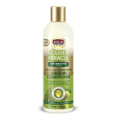 African Pride Olive Miracle Hair & Scalp Strengthening Leave-In Conditioner 12 OZ