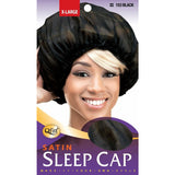 M&M Headgear Qfitt Jumbo Satin Sleep Cap Black #153