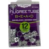 Magic Collection 12MM Studded Filigree Tube #013SDA - Silver