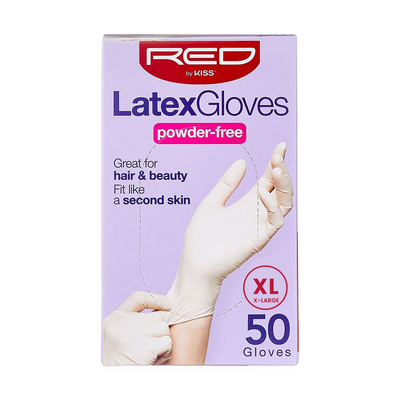 RED By Kiss Powder-Free Latex Gloves - XL 50CT