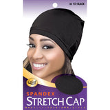 M&M Headgear Qfitt Large Spandex Stretch Cap, Black #172