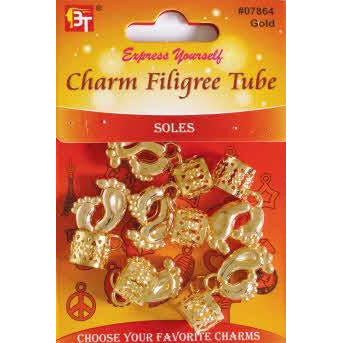 Beauty Town Charm Filigree Tube Soles #07864 Gold