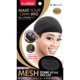 M&M Headgear Qfitt XL Dome Style Wig Cap #5021 BLACK