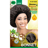 M&M Headgear Qfitt Bonnet Argan, Olive Oil & Shea Butter Treated, Black #827