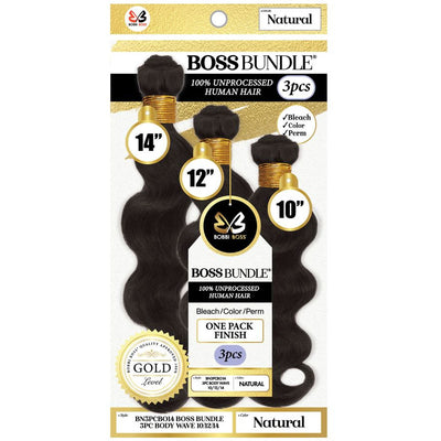 Bobbi Boss Gold Boss Bundle 100% Unprocessed Human Hair Weave – Body Wave 3PCS