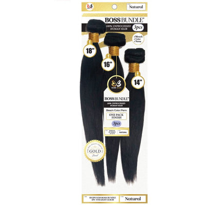 Bobbi Boss Gold Boss Bundle 100% Unprocessed Human Hair Weave – Straight 3PCS