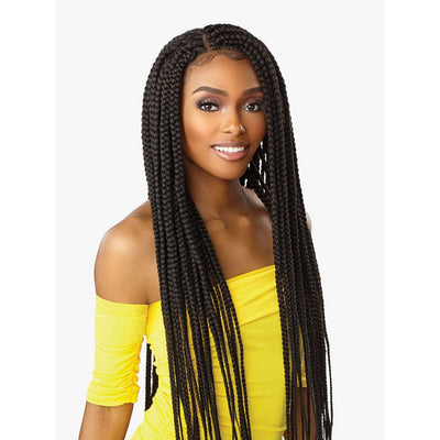 Sensationnel Cloud 9 4" X 4" Hand Braided Swiss Synthetic Lace Front Wig - Box Braid X-Large 36"