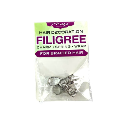 Magic Collection Filigree Tube With Waterdrop Charm, Silver #FILIWDSIL
