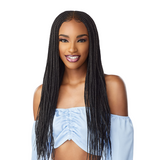 Sensationnel Cloud 9 4" X 5" Synthetic Swiss Lace Front Braid Wig - Center Part Feed In 28"