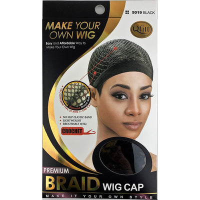 M&M Headgear Qfitt Premium Crochet Braid Wig Cap #5019 BLACK