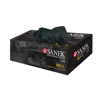 Sanek Latex Free / Powder Free Black Nitrile Gloves 100 ct