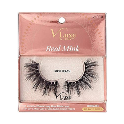 V-Luxe i-envy By Kiss High Volume 25mm Real Mink Eyelashes - VLEC11 Rich Peach
