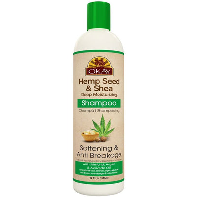 OKAY Softening & Anti-Breakage Hemp Seed & Shea Deep Moisturizing Shampoo 12 OZ