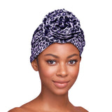 Red by Kiss Pre-Tied Top Knot Turban - HQ53 Purple Leopard