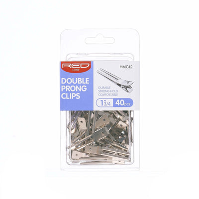 Red By Kiss Double Prong Clips 40PCS #HMC12