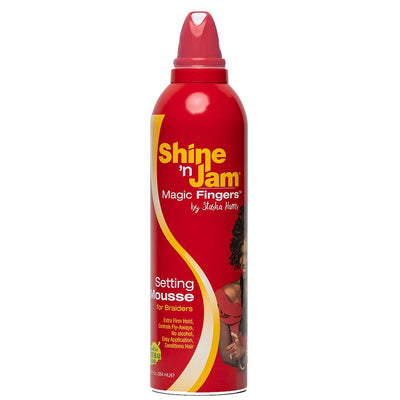 Ampro Shine n' Jam Magic Fingers Setting Mousse For Braiders 12 OZ