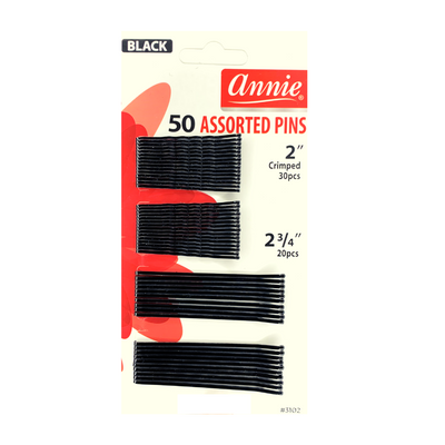 Annie 50 Assorted Pins - Black #3102