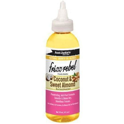 Aunt Jackie's Natural Growth Oil Blends With Coconut & Sweet Almond – Frizz Rebel 4 OZ