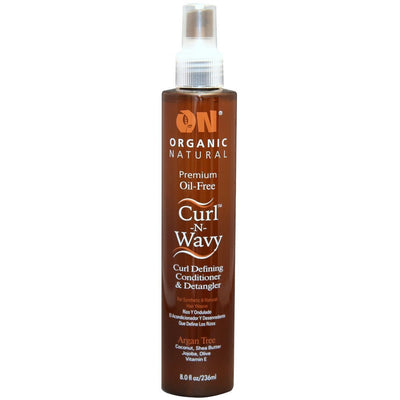Organic Natural Premium Oil-Free Curl -N- Wavy Curl Defining Conditioner & Detangler Argan Tree 8 OZ
