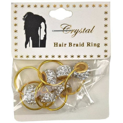 Crystal Hair Braid Ring Gold Stone