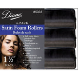 Diane 1 1/2" Satin Foam Rollers 6-Pack #5035