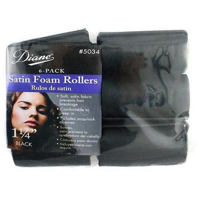 Diane 1 1/4" Satin Foam Rollers 6-Pack #5034