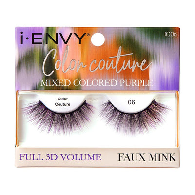 Kiss i-ENVY Color Couture Mixed Colored Purple Mink Lashes - IC06