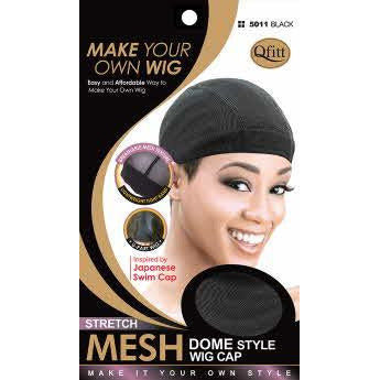 M&M Headgear Qfitt Dome Style Wig Cap #5011 BLACK
