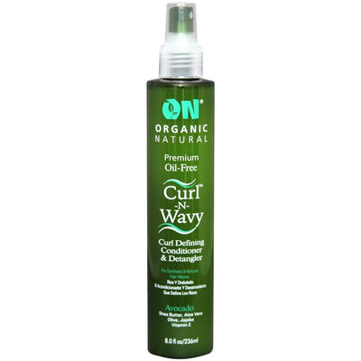 Organic Natural Premium Oil-Free Curl -N- Wavy Curl Defining Conditioner & Detangler Avocado 8 OZ