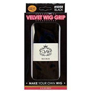 M&M Headgear Qfitt 2" x 22" Velvet Wig Grip, Black #5058