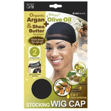 M&M Headgear Qfitt Wig Cap w/ Olive Oil & Tea-Tree Oil, Black #800