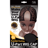 M&M Headgear Qfitt U-Part Wig Cap Center Parting #5013 BLACK
