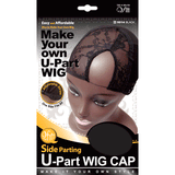 M&M Headgear Qfitt U-Part Wig Cap Side Parting #5014 BLACK