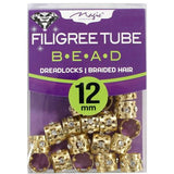Magic Collection 12MM Studded Filigree Tube #013SDG - Gold