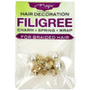 Magic Collection Filigree Tube With Pearl, Gold #FILICHA13
