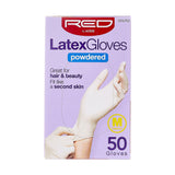 RED By Kiss Powdered Latex Gloves - Medium 50CT