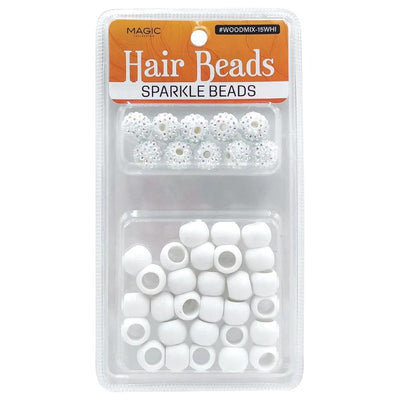 Magic Beauty Collection Disco Sparkle Hair Beads - #WOODMIX-15WHI