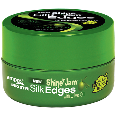 Ampro Shine 'n Jam Conditioning Gel Silk Edges With Olive Oil 8 oz